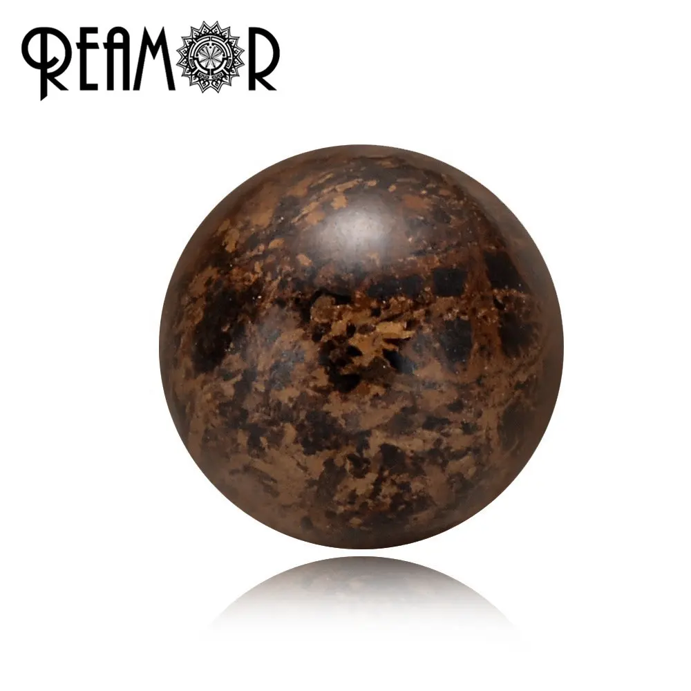 REAMOR Naturale Bronzite Gemma Perline di Pietra Rotonda Liscia Allentato Dei Branelli Della Sfera Per Monili Che Fanno di Design Fai Da Te Braccialetto Scegli la Tua Taglia 6 /8/10mm