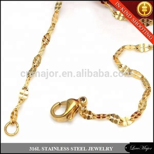 Altın Kaplama İnce Zincir Paslanmaz Çelik Kolye of Moda Takı Kadınlar için - Product Image 4