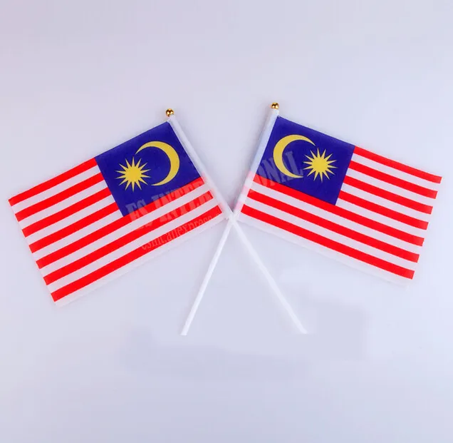 Günstige Mini Siebdruck Polyester Hand Malaysia Flagge für Wahl Abstimmung Ereignis