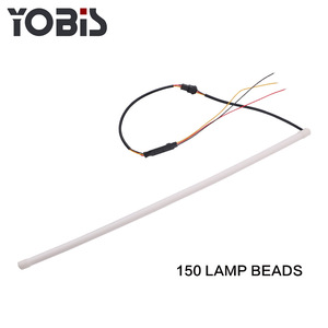 2pcs <span class=keywords><strong>60</strong></span>厘米24英寸发光二极管DRL DIY柔性日间行车灯软制品灯管汽车造型条