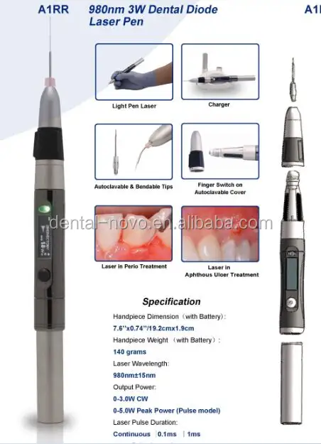 Stylo de blanchiment des dents, livraison gratuite, A1RR/980nm, 3W, Diode dentaire, Laser, pour chirurgie dentaire