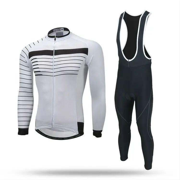 Custom Design Nessun Minimo Manica Lunga Bicicletta Da Corsa Set di Jersey Della Bicicletta Lungo Bib Usura di Riciclaggio Set