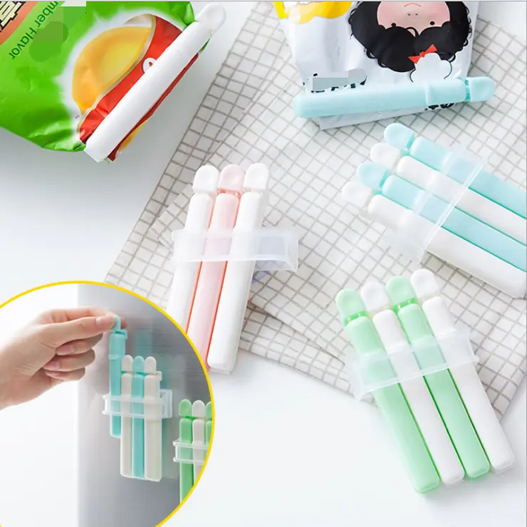 Juego de clip de bolsa tipo ventosa, práctico clip portátil para bolsas de plástico, clip para bolsas de sellado de alimentos