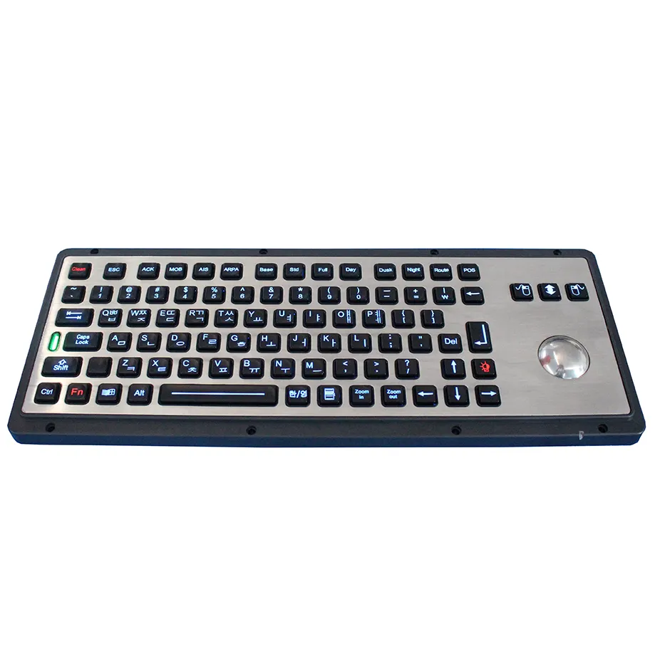 Teclado industrial ps/2 usb com teclas de função e bola de treino integrada