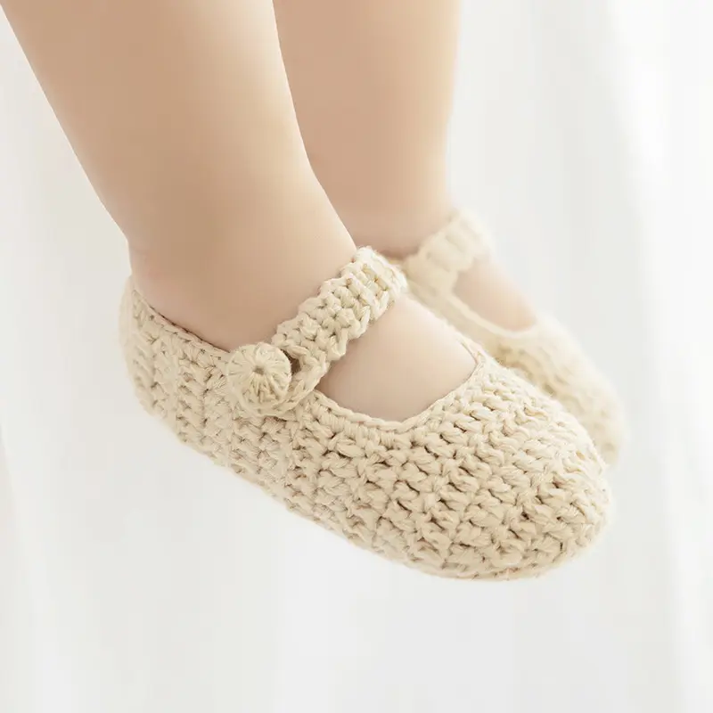 Kore yumuşak taban örgü yaz sandalet yumuşak cilt dostu pamuk yeni doğmuş bebek Prenses bebek ayakkabısı