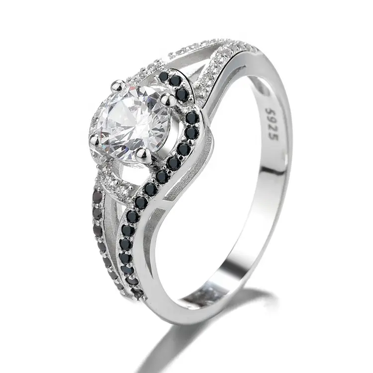 Модное кольцо с бриллиантами 925 оптом