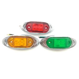 <span class=keywords><strong>12v</strong></span> 24v赤色<span class=keywords><strong>LED</strong></span>トラッククリアランスマーカーライトトレーラーサイドライト、クロームベース付き