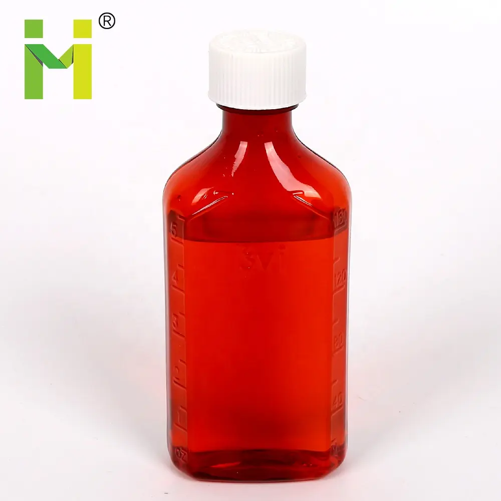 2oz botella de líquido de 60ml dispensador de envasado líquido viales de ampolla oval forma redonda para mascotas botella de jarabe ámbar