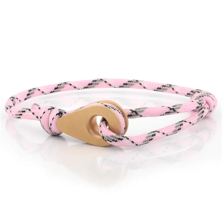 Modernas pulseras de cuerda de nailon hechas a mano con gancho, para niñas y mujeres