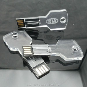 Vermek özel Logo anahtar şekli kristal şeffaf LED light Up USB 2.0 4GB 8GB 16GB USB Flash bellek sopa sürgülü flash bellek - Product Image 4