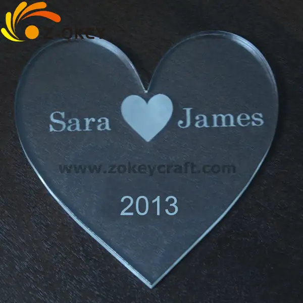 bella decorazione a forma di cuore cake topper personalizzati decorazione di bomboniere