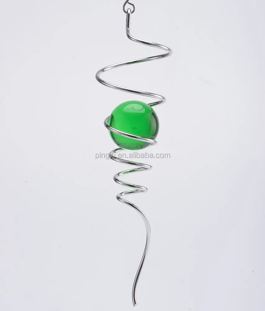 3D espiral de plata-cola Bola de viento spinner