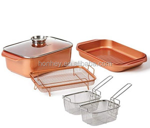 Nhôm Không Dính Đồng Thổ Nhĩ Kỳ Roaster Die Cast Soong Bờ Biển Vàng <span class=keywords><strong>Cookware</strong></span> Set Fish Pan - Product Image 2