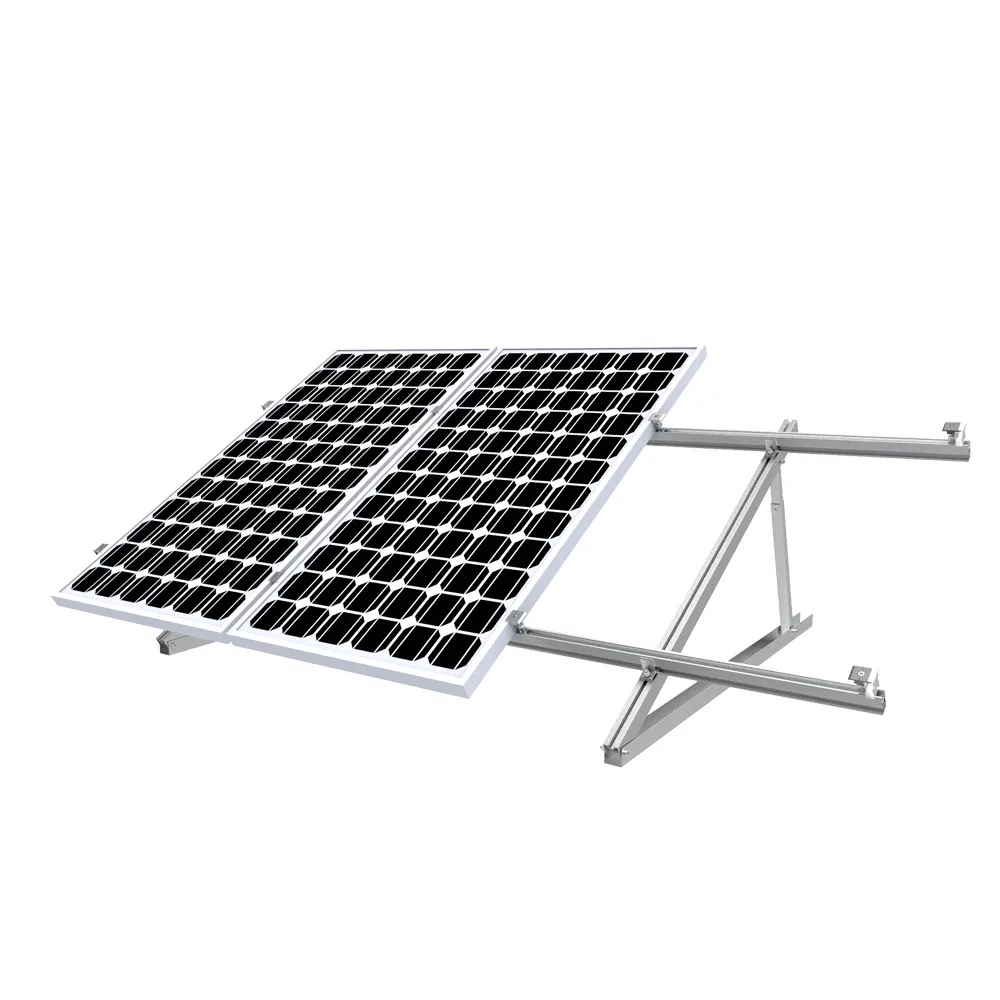 Estantería solar triangular techo plano Balaseado Techo de hormigón plano Kit de panel de montaje en tierra triángulo fijo marco de montaje solar