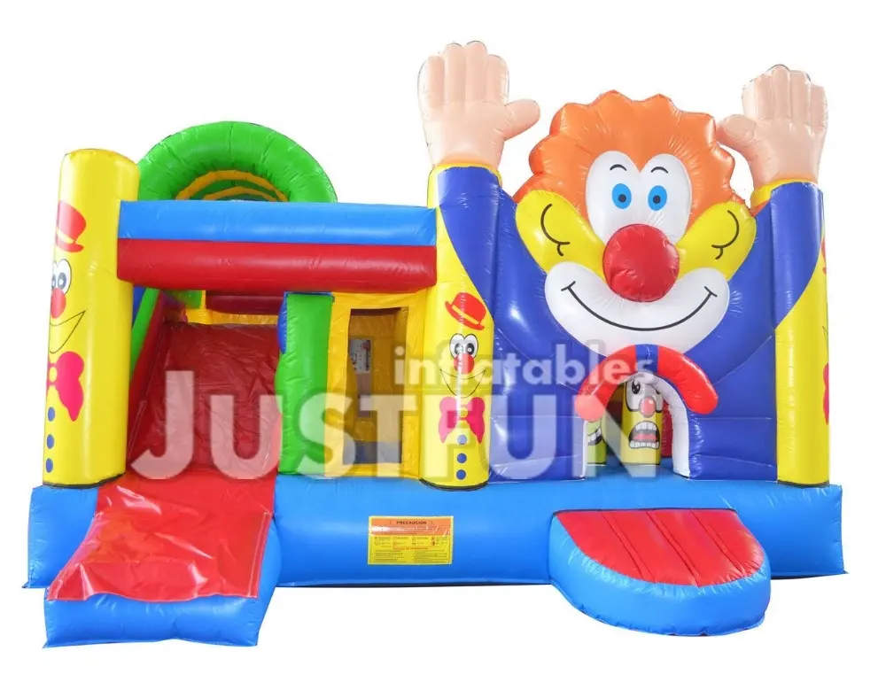 Kids inflatable castle slide used cheap clown hand up bouncy slide combo