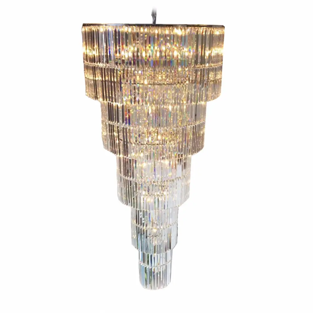 Lámpara de cristal K9 con forma de cilindro, para vestíbulo