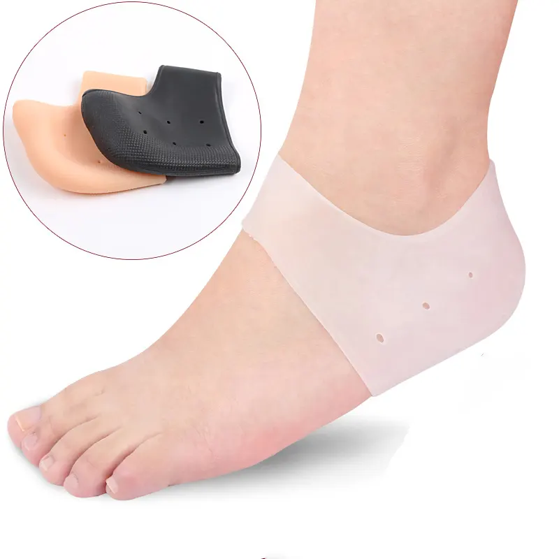 Nemlendirici jel topuk koruyucular çorap kırık ayak bakımı koruyucular düz ayak Opp torba silikon astarı bir boyut en uyar ayak