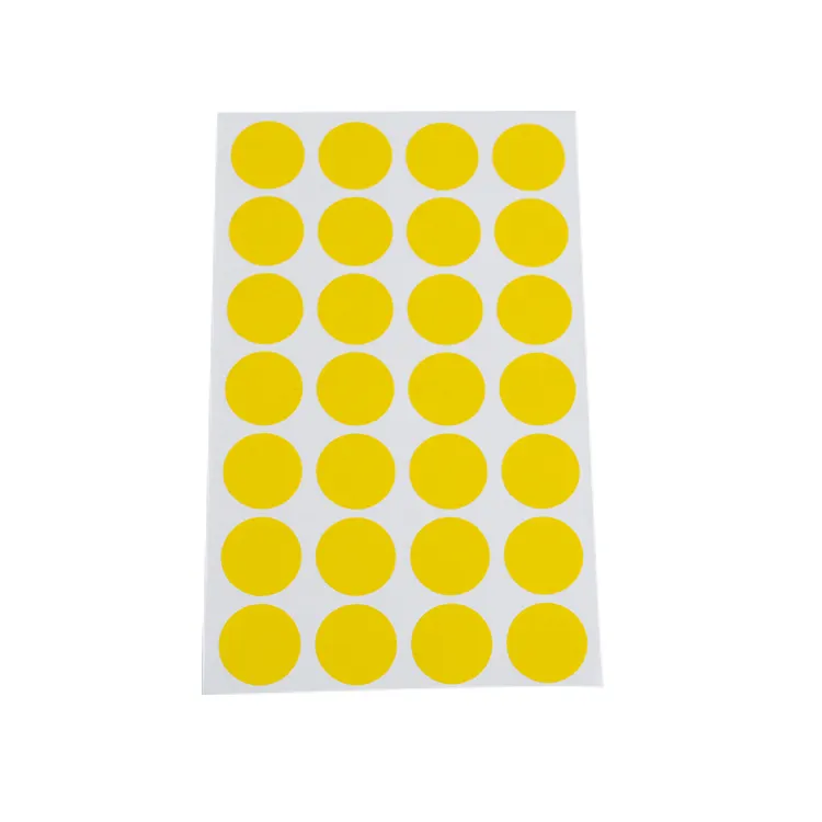 Geel zelfklevende Label Ronde Etiketten, Dot Sticker met Kleurendruk