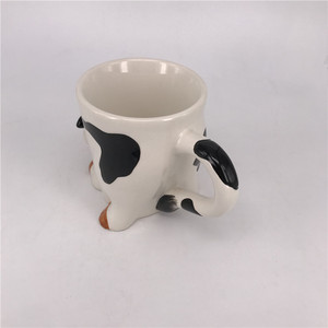 可爱的牛形马克杯3d陶瓷动物马克杯儿童