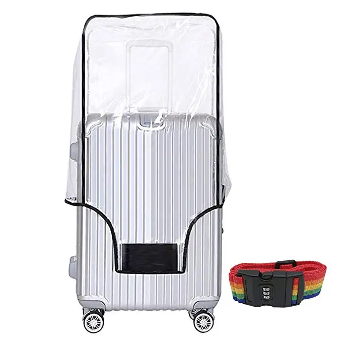 Protetor de plástico transparente para bagagem, capa de PVC transparente para mala, bolsa transparente