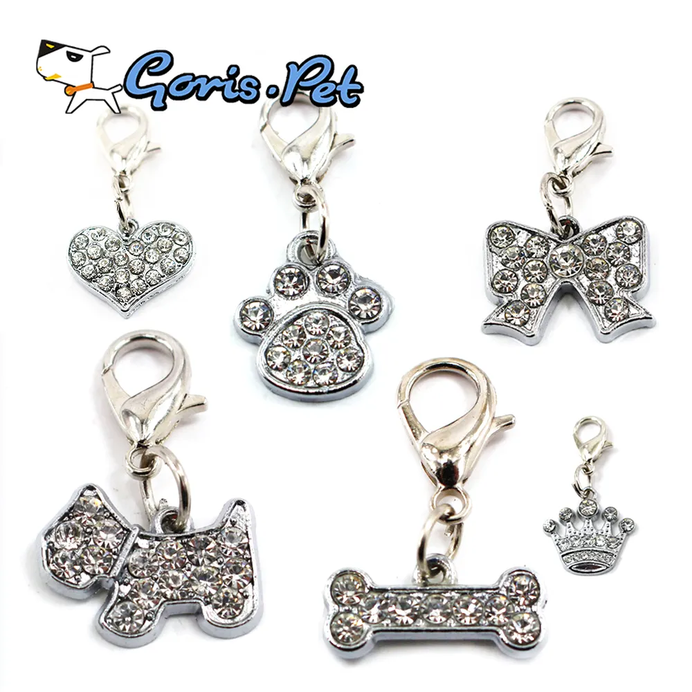 Shining Rhinestone Cheap Custom Dog Clip Tags