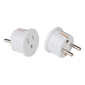 Adaptador de fábrica Europeo de 2 pines, enchufe plano de EE. UU. a enchufe Schuko - Product Image 1