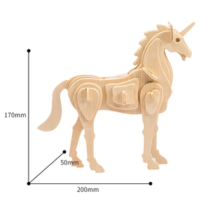 Robotime DIY handmade giáo dục Unicorn mô hình Bộ dụng cụ jp257 3D câu đố bằng gỗ Đồ chơi trẻ em - Product Image 5
