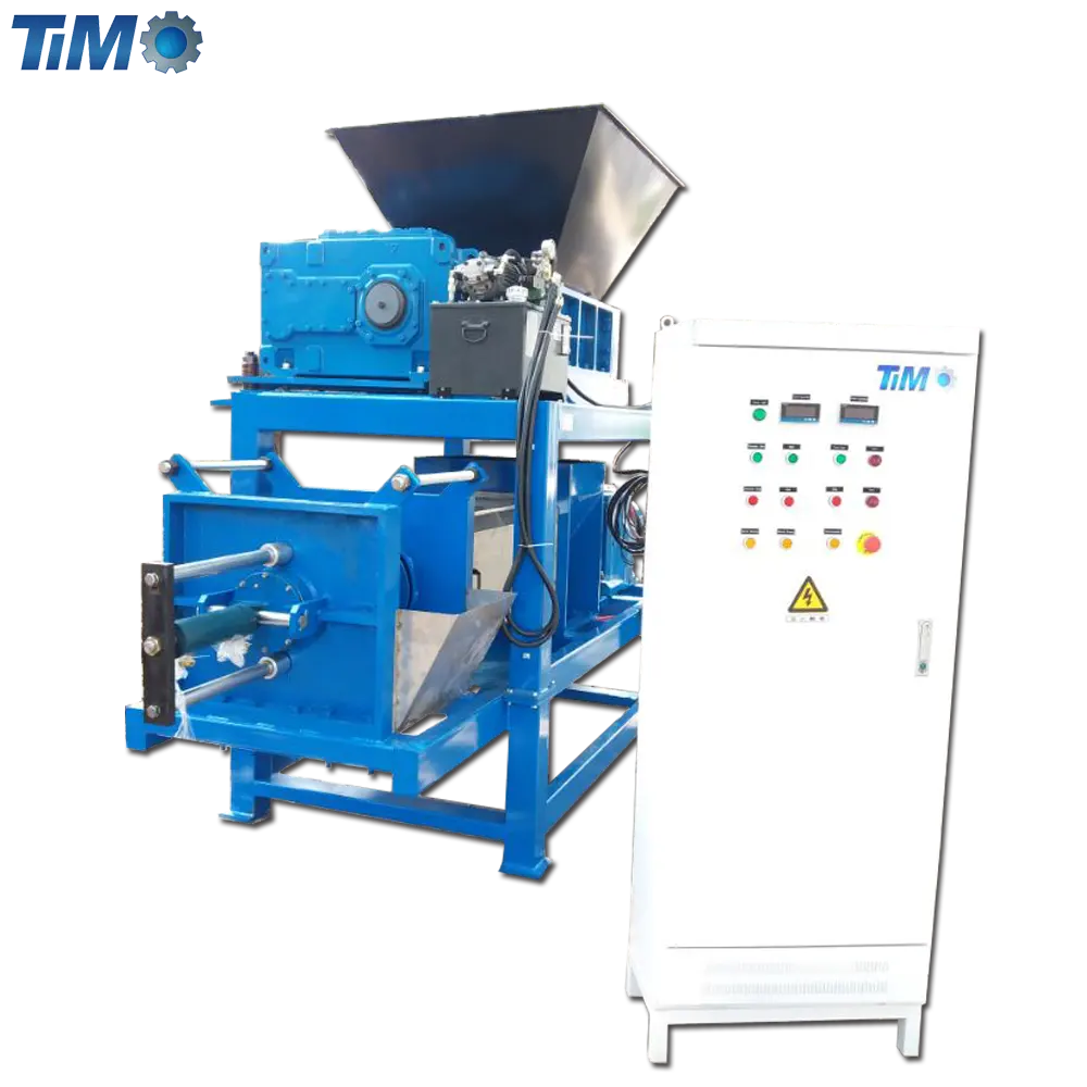 oil palm empty fruit bunch EFB shredder and dewatering squeezer combo machine