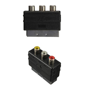 ENVÍO GRATIS RGB Scart a 3 RCA S-Video Adaptador Compuesto RCA SVHS AV Convertidor de TV para Video Grabadora de DVD TV Proyector de televisión