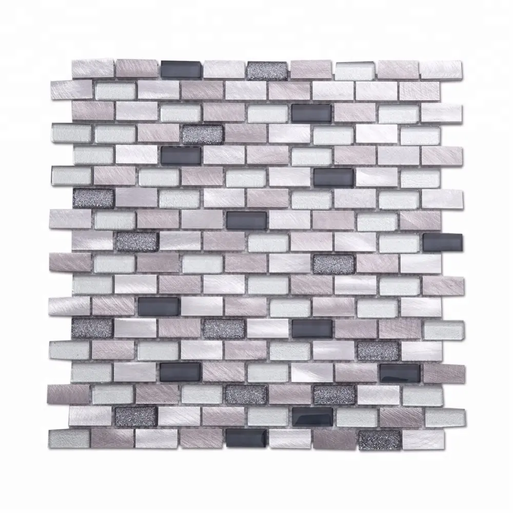 Soulscrafts di Vetro Misto di Alluminio del Metallo di Mattoni Mosaico per Backsplash