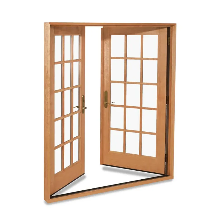 Puertas de baño de madera de vidrio templado de aluminio usadas para exteriores, precio