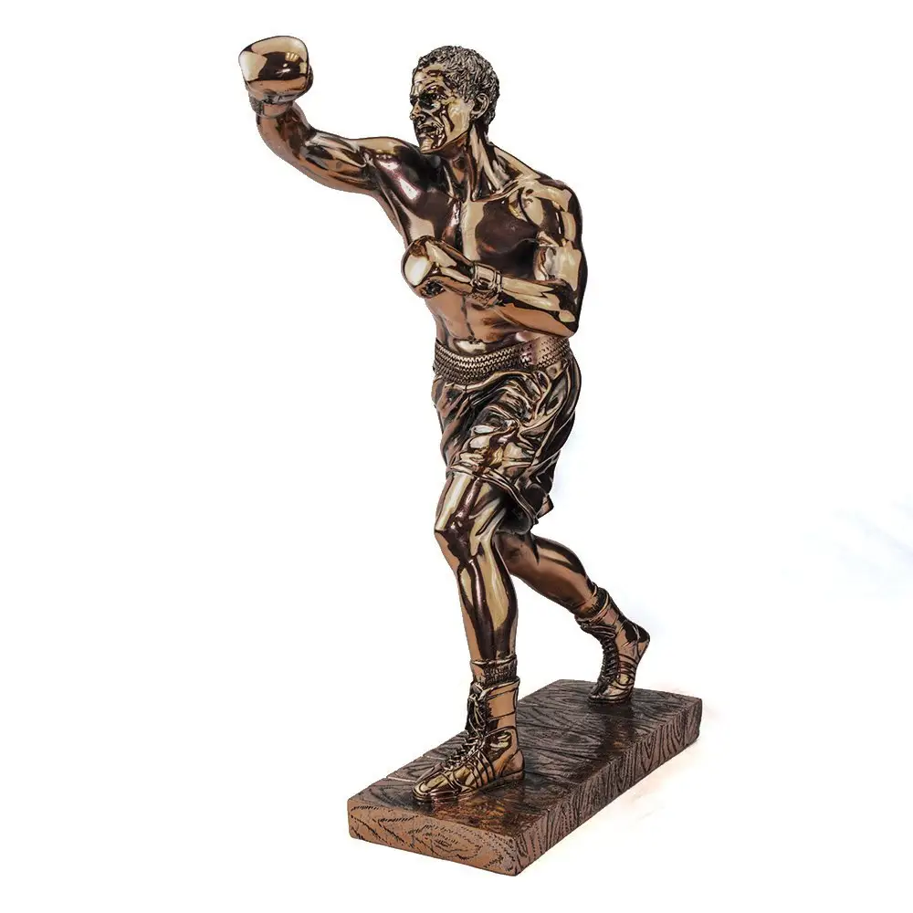 Statua Scultura In Bronzo 'Boxer' Figurine-Boxing Posa Freddo Bronzo Fuso