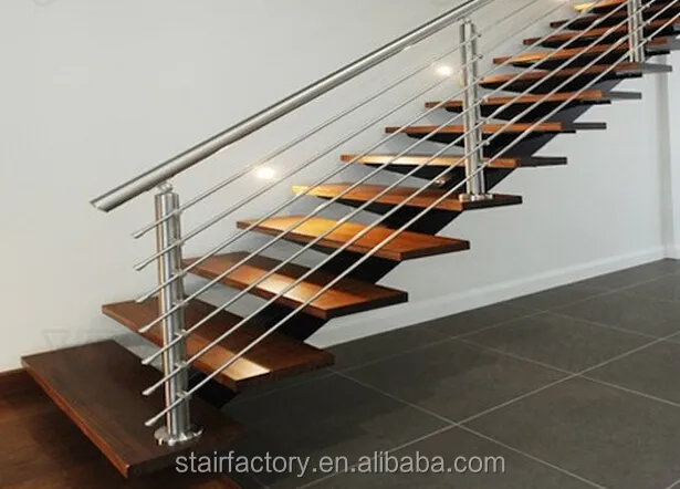Australien en acier de mode en bois escalier, escalier droit, intérieur escalier hêtre bois marches, TS-217