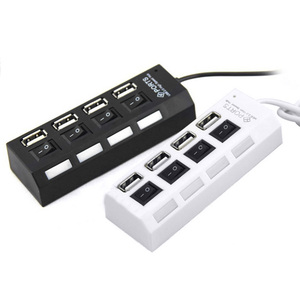 Новые 4 порта USB Hub 2,0 High Speed USB 2,0 док-станция USB разветвитель с включения/выключения для портативных компьютеров ноутбук