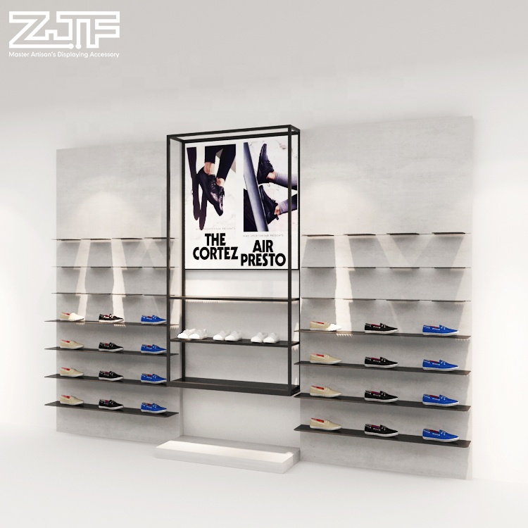Filas De Compras En La Tienda De Zapatos. Estantes De Varios Pisos Con  Filas De Zapatillas Para Niños Imagen editorial - Imagen de calzado, fila:  201150365