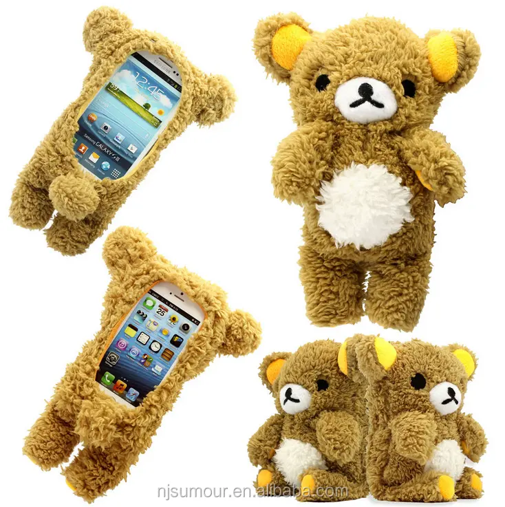 Funda de oso de peluche 3D para teléfonos inteligentes Samsung y Apple