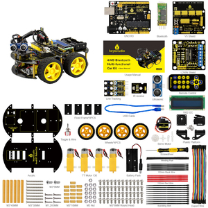 Keyestudio 4WD <span class=keywords><strong>Bluetooth</strong></span> Многофункциональный DIY автомобиля для arduinos робот с LCD1602/<span class=keywords><strong>Bluetooth</strong></span>