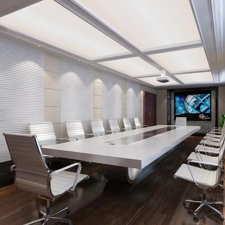 Mobiliário de escritório pedra artificial reunião grande mesa quadrada de conferência de luxo de alta qualidade mesa de reunião