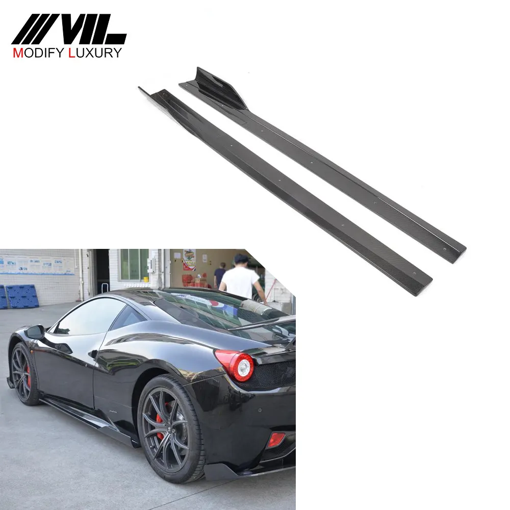 VEL Stile 458 Base Coupe 2-Porte In Fibra di Carbonio Minigonne laterali Auto per Ferrari 458 Italia 11-13