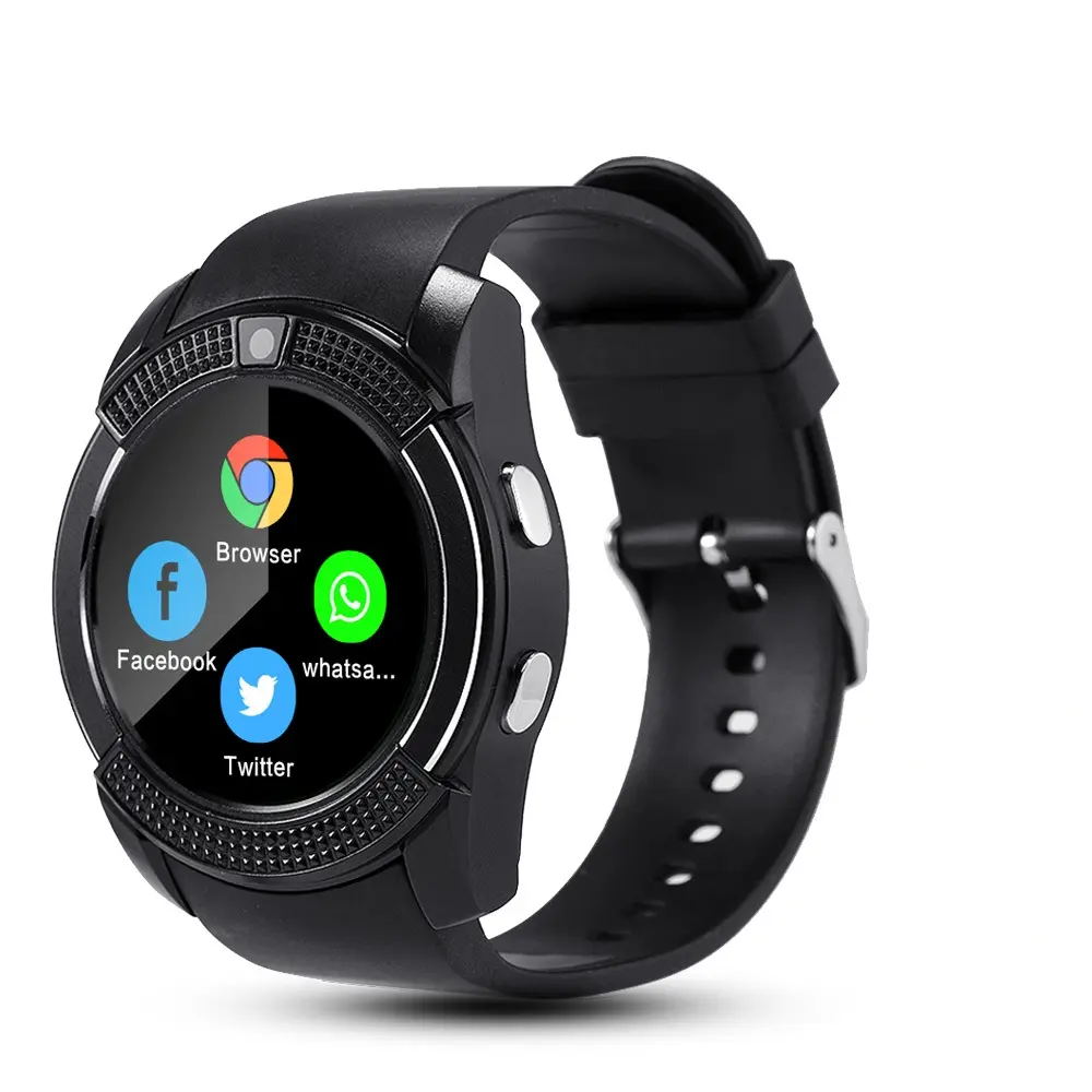 Spor izle anti-kayıp Smartwatch destek SIM TF kart saat akıllı arama İzle Reloj Inteligente V8 akıllı saat