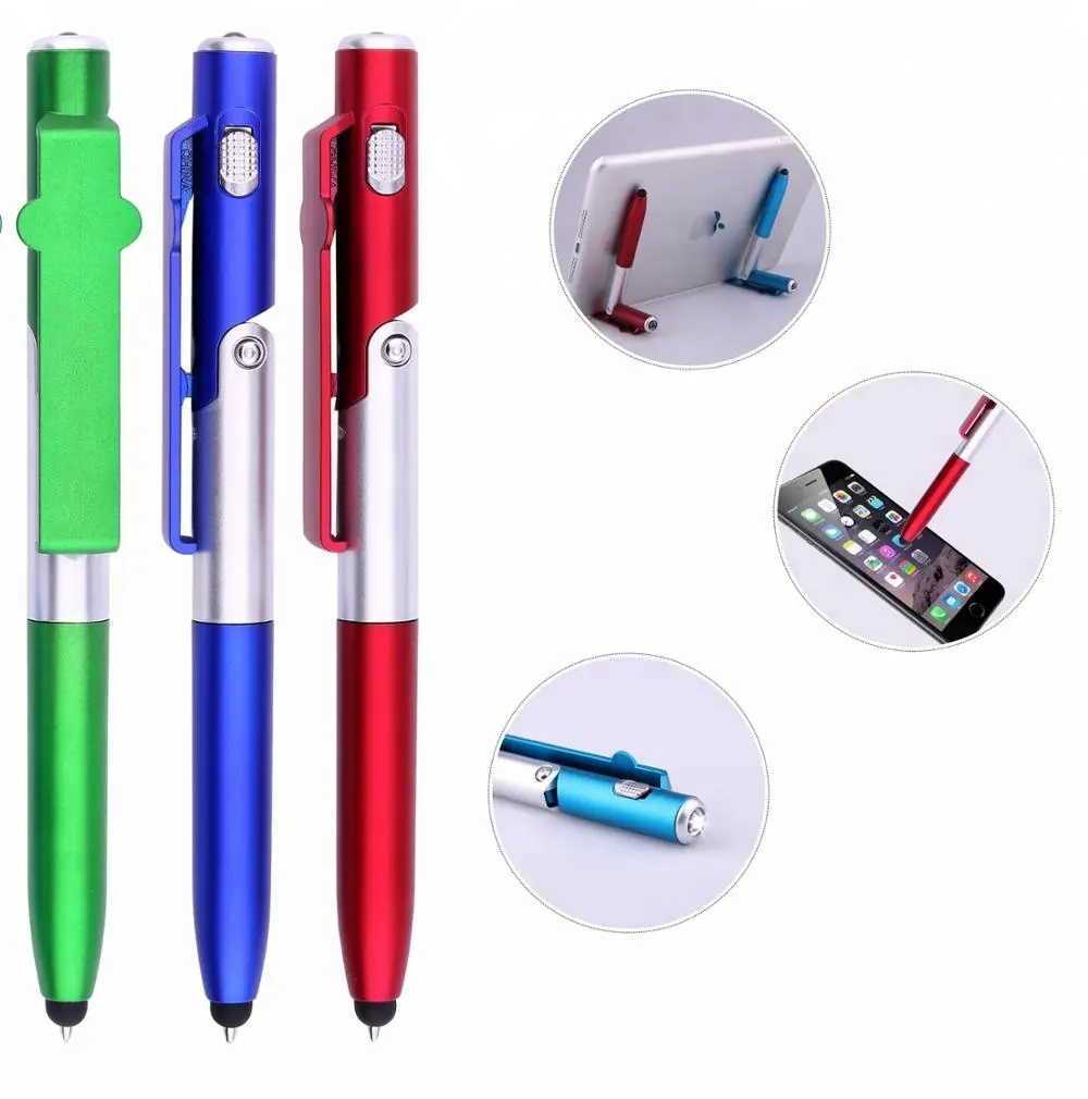 Téléphone tactile porte-stylo à bille stylet stylo lumière LED pour la publicité