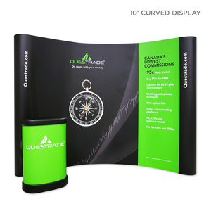 10ft Portable Curved <strong>Pop</strong> <strong>up</strong> Stand Trade Show <strong>Display</strong> with 2 LED Spotlights - Product Image 3