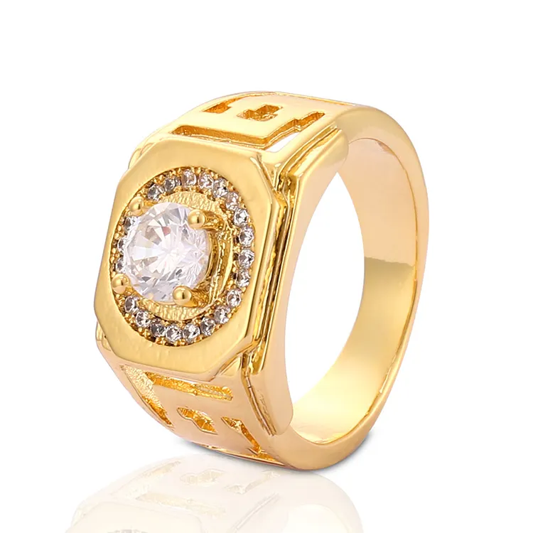 Nuevo modelo, moda, anillo de oro para mujer, anillo de boda de diamante rosa