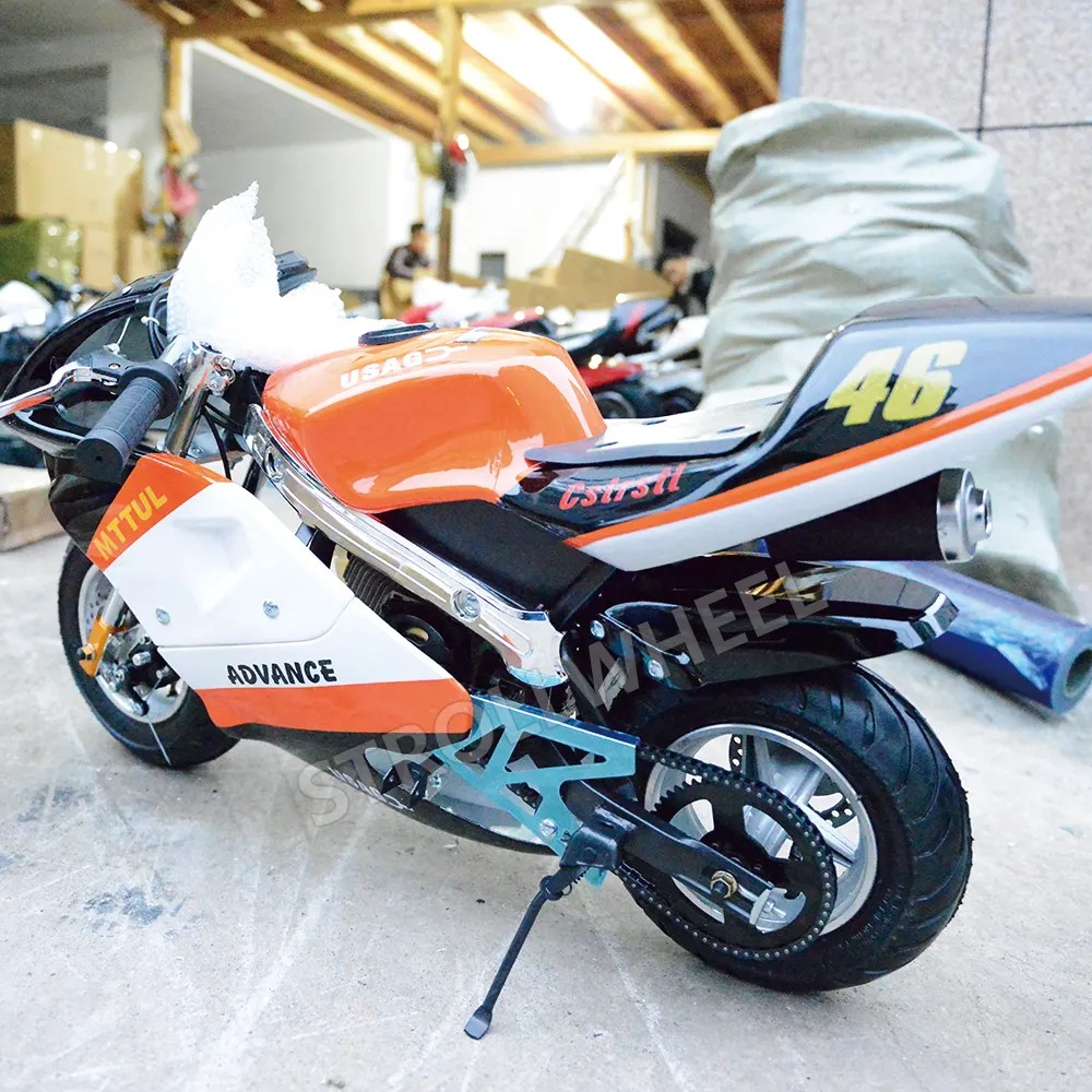 Strollwheel Лидер продаж 2 тактный 49CC Mini Moto газа карманный велосипед мотоцикл для детей