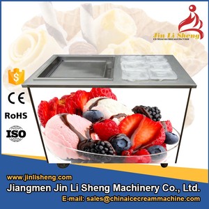 Double Pan <span class=keywords><strong>Instant</strong></span> Icecream Ice Roll Thái Lan Stir Fry Máy Làm Kem Chiên Máy Làm Kem Cuộn W/Topping Container - Product Image 6