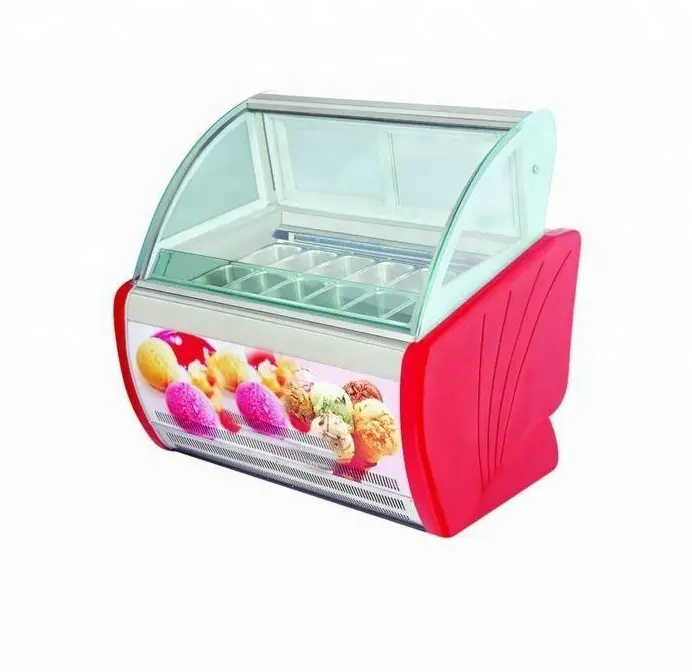 Guangzhou Fábrica de Gelato Ice Cream Display Showcase/Italiano Delicioso Lote Freezer Vitrine