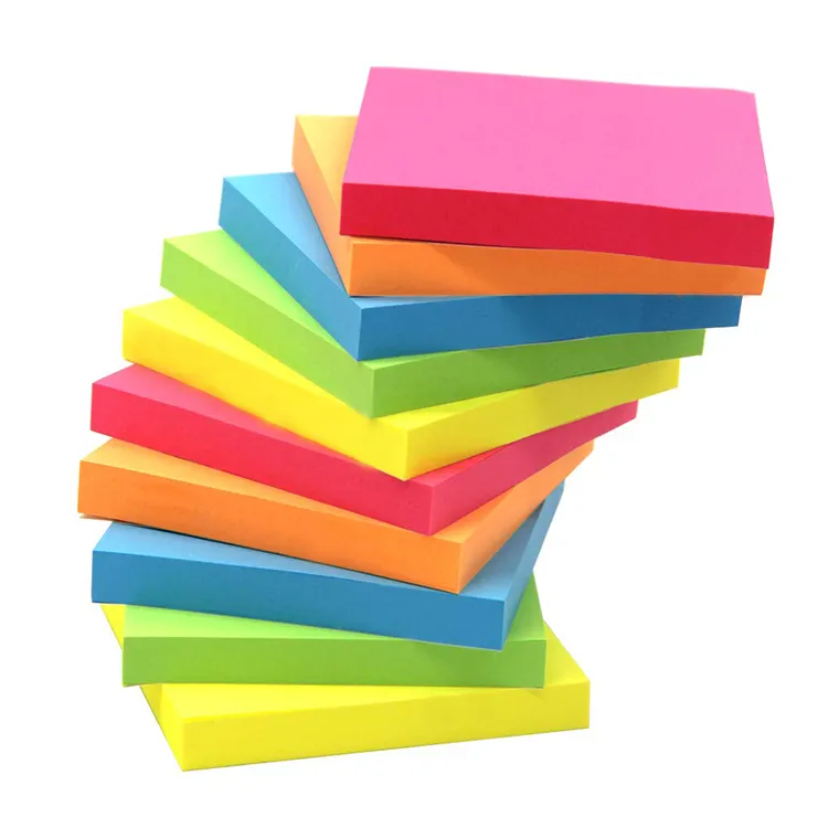 Bloc de notas de papelería para escuela y oficina, notas adhesivas de colores fáciles de llevar, promoción
