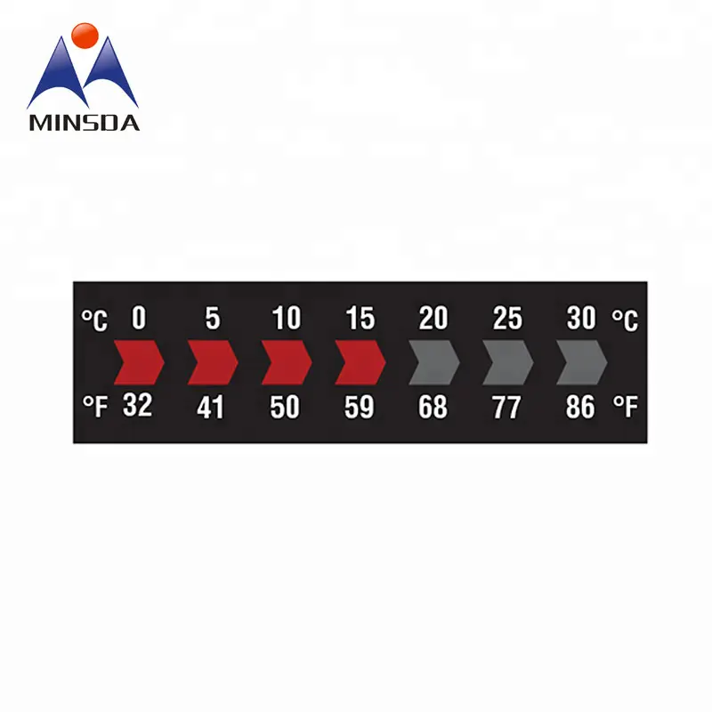 Minsda Factory Price Color Changing Heat Sensitive Temperature Label Temperature Indicating Label