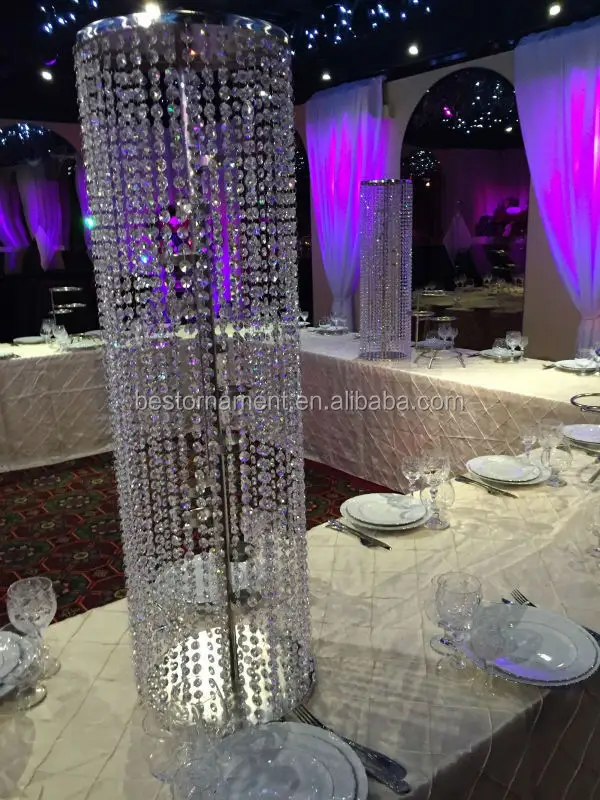 Pilares de cristal de boda para piezas centrales de fiesta de boda
