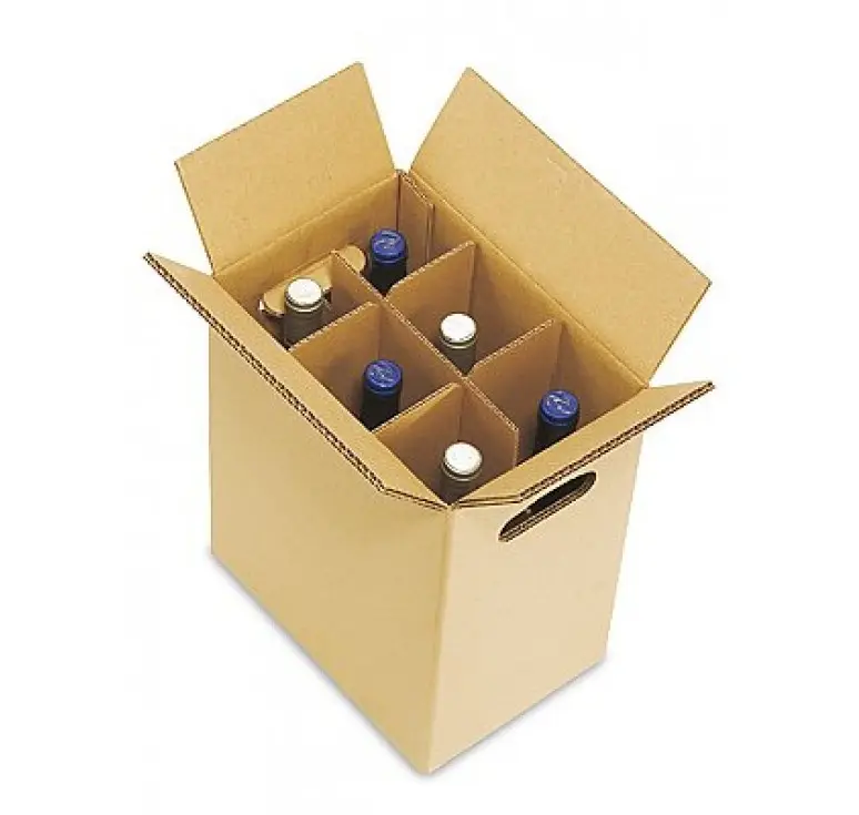 Custom Gift Packaging Cheap Paper Double Bottle Wine Corrugated Box